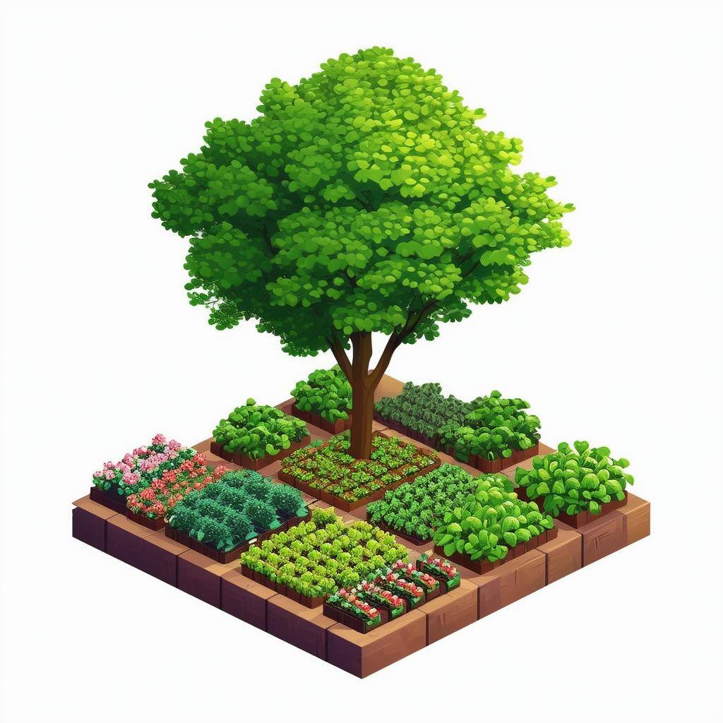 garden center tree white background
